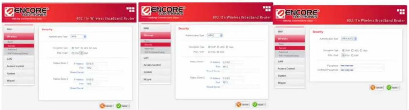 ENCORE® ELECTRONICS 802.11n Wireless Broadband Router ENCORE® ELECTRONICS 802.11n Wireless Broadband Router ENCORE® ELECTRONICS 802.11n Wireless Broadband Router WAN Wireless Basic Security Advanced SPX Protection Group LAN Access Control System Wizard Security Authentication Type: WiFi Security Advanced SPX Protection Group LAN Access Control System Wizard Wireless Basic Security Advanced SPX Protection Group LAN Access Control System Wizard Wireless Basic Security Advanced SPX Protection Group LAN Access Control System Wizard Wireless Basic Security Advanced SPX Protection Group LAN Access Control System Wizard Wireless Basic Security Advanced SPX Protection Group LAN Access Control System Wizard Wireless Basic Security Advanced SPX Access WiFi WiFi WiFi WiFi WiFi WiFi WiFi WiFi WiFi WiFi WiFi WiFi WiFi WiFi WiFi WiFi WiFi WiFi WiFi WiFi WiFi WiFi WiFi WiFi WiFi WiFi WiFi WiFi WiFi WiFi WiFi WiFi WiFi WiFi WiFi WiFi WiFi WiFi WiFi WiFi WiFi WiFi WiFi WiFi WiFi WiFi WiFi WiFi WiFi WiFi WiFi WiFi WiFi WiFi WiFi WiFi WiFi WiFi WiFi WiFi WiFi WiFi WiFi WiFi WiFi WiFi WiFi WiFi WiFi WiFi WiFi WiFi WiFi WiFi WiFi WiFi WiFi WiFi WiFi WiFi WiFi WiFi WiFi WiFi WiFi WiFi WiFi WiFi WiFi WiFi WiFi WiFi WiFi WiFi WiFi WiFi WiFi WiFi WiFi WiFi WiN Wireless Wireless Basic Security Advanced SPX Protection Group LAN Access Control System Wizard Wireless Basic Security Advanced SPX Protection Group LAN Access Control System Wizard Wireless Basic Security Advanced SPX Protection Group LAN Access Control System Wizard Wireless Basic Security Advanced SPX Protection Group LAN Access Control System Wizard