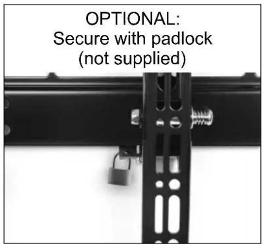 OPTIONAL: Secure with padlock (not supplied)