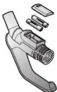 Illustration of a handheld device with attached components (no text or symbols)