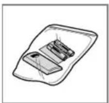 Simple line drawing of a rectangular object with two internal components, no text or symbols present.
