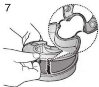 Illustration of a hand using a tool to adjust or install a mechanical component, with no visible text or symbols.