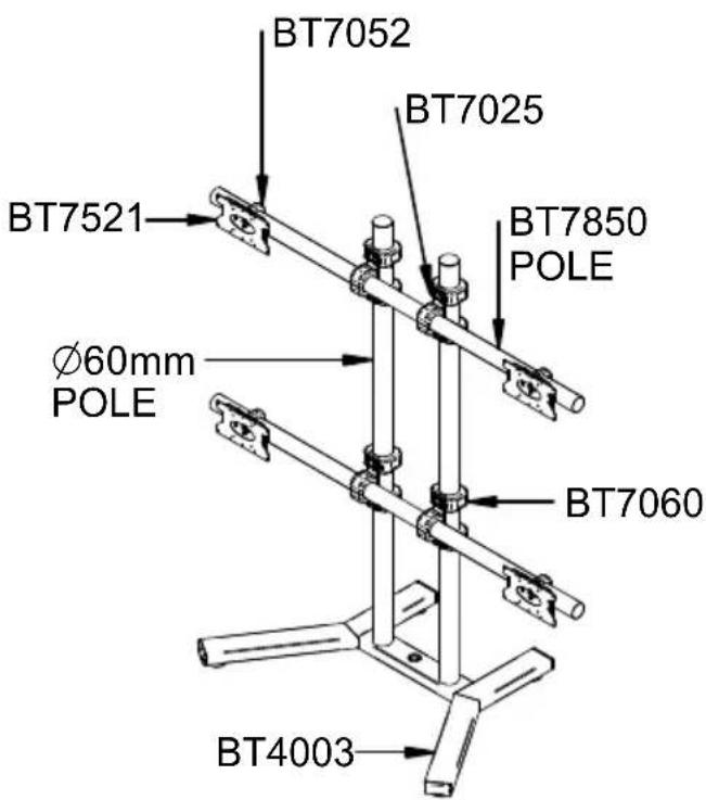 BT7052 BT7025 BT7850 POLE BT7521 Ø60mm POLE BT7060 BT4003