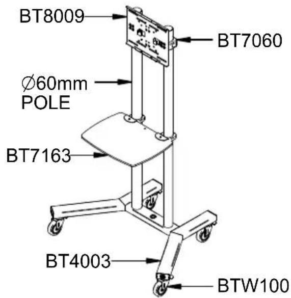 BT8009 Ø60mm POLE BT7163 BT4003 BTW100 BT7060
