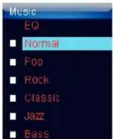 Music EQ ■ Normal ■ Pop ■ Rock ■ Classic ■ Jazz ■ Bass