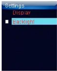 Settings Display ■ Backlight
