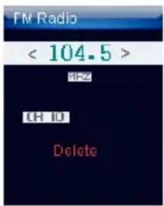 FM Radio < 104.5 > WHZ CH ID Delete