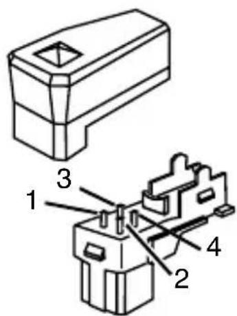 Technical diagram of a mechanical component with numbered parts labeled 1 to 4