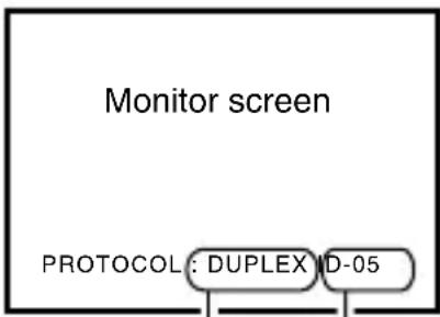 Monitor screen PROTOCOL: DUPLEX ID-05
