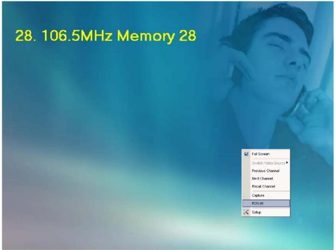 28. 106.5MHz Memory 28 Full Screen Switch Video Source ▶ Previous Channel Next Channel Recall Channel Capture RDS on Setup