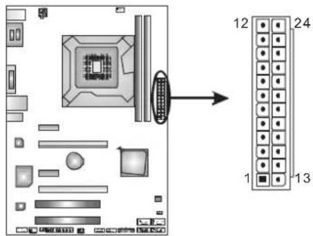 BIOSTAR TH61A - ATXPWR1: ATX Power Source Connector - 1