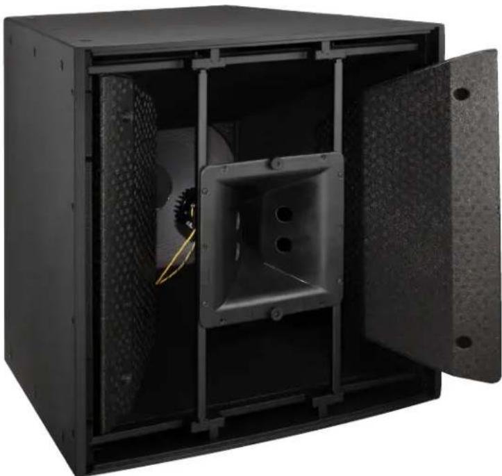 Interior view of a black industrial air vent with visible internal components and mesh insulation (no text or symbols)