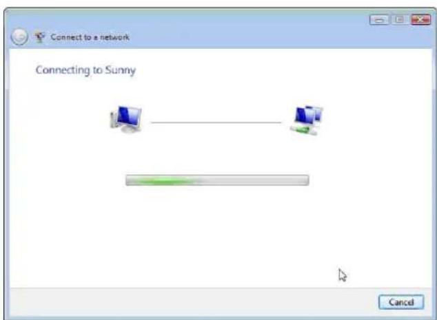 Connect to a network Connecting to Sunny Cancel