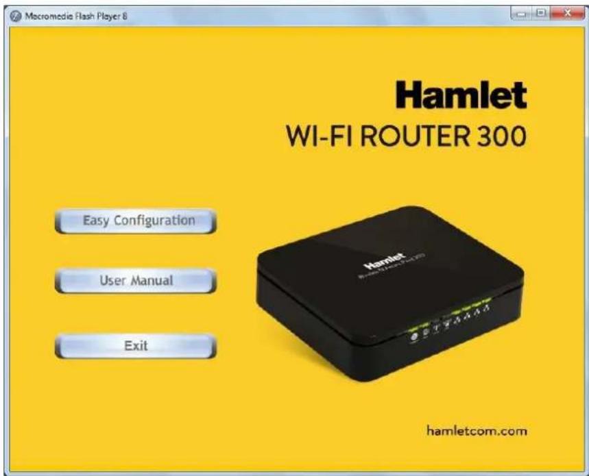 Macromedia Flash Player 8 Hamlet WI-FI ROUTER 300 Easy Configuration User Manual Exit hamletcom.com