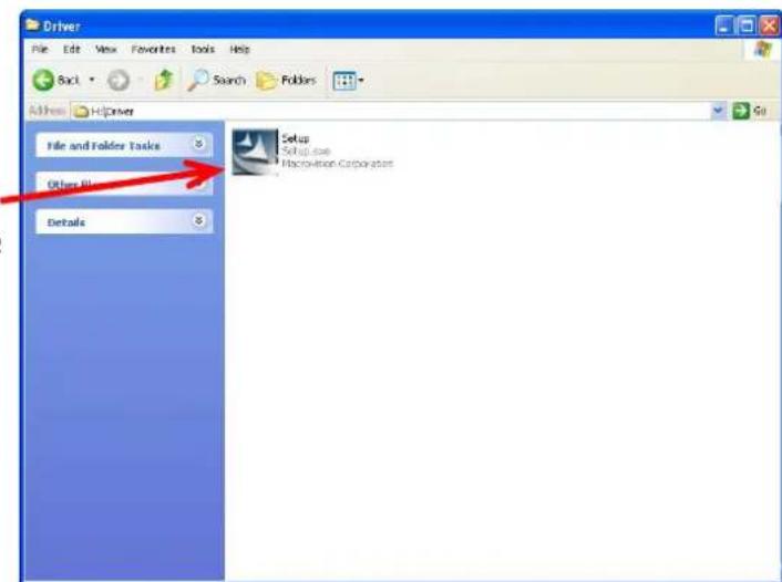 Driver File Edit View Favorites Tools Help Back Search Folders Address Help File and Folder Tasks Other Files Details Setup Setup dose Macronization Corporation