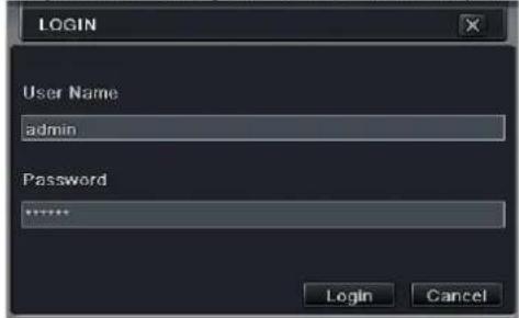 LOGIN User Name admin Password ****** Login Cancel