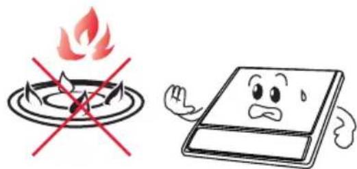 Illustration showing a firecracker with a flame symbol crossed out and a cartoon notebook character expressing distress.