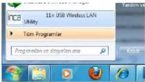 inca 11n USB Wireless LAN Utility Töml Programlar Programlan ve dosyalan ara Kapat