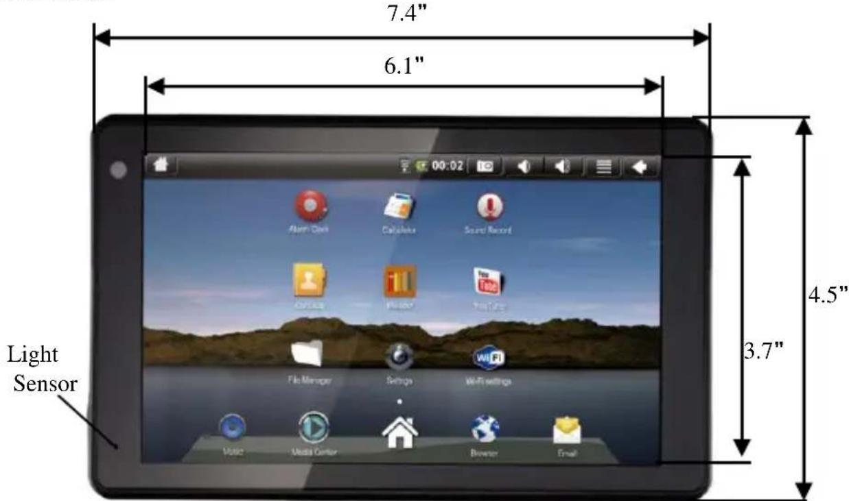 7.4" 6.1" 4.5" 3.7" Light Sensor