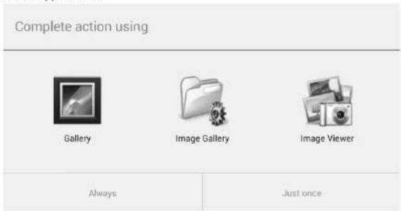 Complete action using Gallery Image Gallery Image Viewer Always Just once