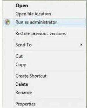 Open Open file location Run as administrator Restore previous versions Send To Cut Copy Create Shortcut Delete Rename Properties