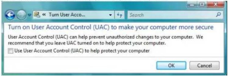 Turn on User Account Control (UAC) to make your computer more secure User Account Control (UAC) can help prevent unauthorized changes to your computer. We recommend that you leave UAC turned on to help protect your computer. Use User Account Control (UAC) to help protect your computer