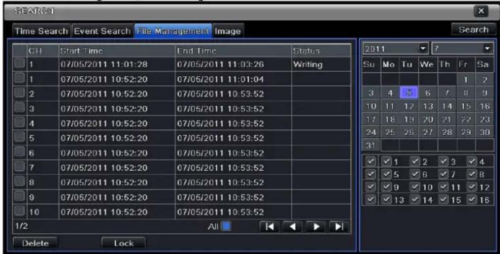 SEARCH Time Search Event Search File Management Image Search CH Start Time End Time Status 1 07/05/2011 11:01:28 07/05/2011 11:03:26 Writing 1 07/05/2011 10:52:20 07/05/2011 11:01:04 2 07/05/2011 10:52:20 07/05/2011 10:53:52 3 07/05/2011 10:52:20 07/05/2011 10:53:52 4 07/05/2011 10:52:20 07/05/2011 10:53:52 5 07/05/2011 10:52:20 07/05/2011 10:53:52 6 07/05/2011 10:52:20 07/05/2011 10:53:52 7 07/05/2011 10:52:20 07/05/2011 10:53:52 8 07/05/2011 10:52:20 07/05/2011 10:53:52 9 07/05/2011 10:52:20 07/05/2011 10:53:52 10 07/05/2011 10:52:20 07/05/2011 10:53:52 All Delete Lock 2011 Su Mo Tu We Th Fr Sa 3 4 5 6 7 8 9 10 11 12 13 14 15 16 17 18 19 20 21 22 23 24 25 26 27 28 29 30 31 ✓ ✓ 1 ✓ ✓ ✓ ✓ ✓ ✓ ✓ ✓ ✓ ✓ ✓ ✓ ✓ ✓ ✓ ✓ ✓ ✓ ✓ ✓ ✓ ✓ ✓ ✓ ✓ ✓ ✓ ✓ ✓ ✓ ✓ ✓ ✓ ✓ ✓ ✓ ✓ ✓ ✓ ✓ ✓ ✓ ✓ ✓ ✓ ✓ ✓ ✓ ✓ ✓ ✓ ✓ ✓ ✓ ✓ ✓ ✓ ✓ ✓ ✓ ✓ ✓ ✓ ✓ ✓ ✓ ✓ ✓ ✓ ✓ ✓ ✓ ✓ ✓ ✓ ✓ ✓ ✓ ✓ ✓ ✓ ✓ ✓ ✓ ✓ ✓ ✓ ✓ ✓ ✓ ✓ ✓ ✓ ✓ ✓ ✓ ✓ ✓ ✓ ✓✓✓✓✓✓✓✓✓✓✓✓✓✓✓✓✓✓✓✓✓✓✓✓✓✓✓✓✓✓✓✓✓✓✓✓✓✓✓✓✓✓✓✓✓✓✓✓✓✓✓✓✓✓✓✓✓✓✓✓✓✓✓✓✓✓✓✓✓✓✓✓✓✓✓✓✓✓✓✓✓✓✓✓✓✓✓✓✓✓✓✓✓✓✓✓✓✓✓✓✓