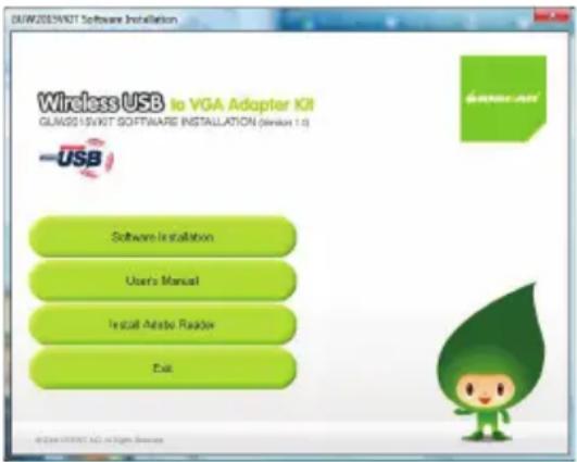 WIRELESS USB to VGA Adapter KIT GUN2015/6XKT SOFTWARE INSTALLATION (open 1.0) USB Software Installation Users Manual Install Active Reader Edit
