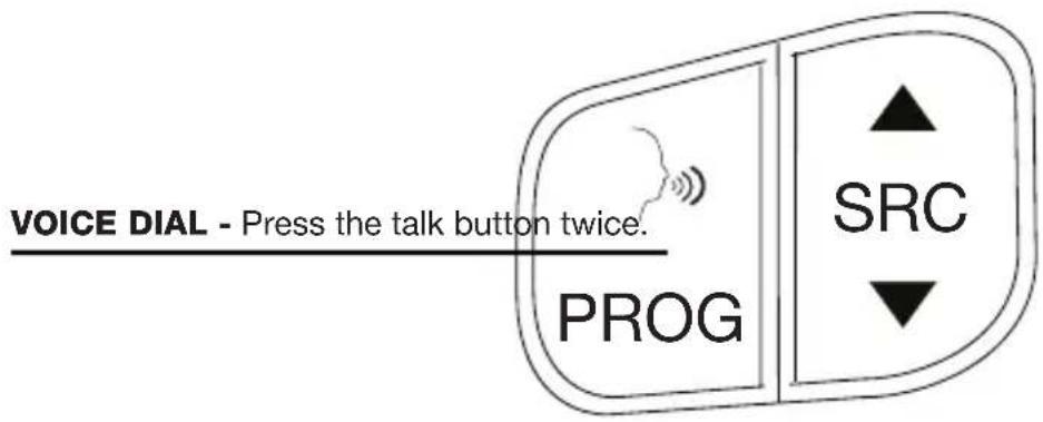 VOICE DIAL - Press the talk button twice. PROG SRC