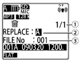 A III SD MP3 128K REPLACE : A FILE No : 001 001A 090320 1200. FLAT 1/1 ① ② ③