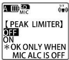 SANYO Xacti ICR-EH800D - Setting the peak limiter - 1