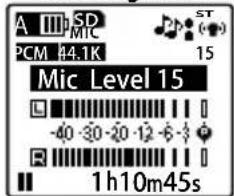 A III SD MIC PCM #4.1K Mic Level 15 -40 30 20 12 6 3 1h10m45s