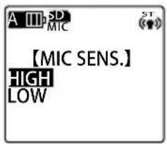 SANYO Xacti ICR-EH800D - Changing the microphone sensitivity - 1