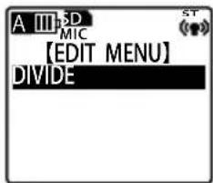 A III D MIC [EDIT MENU] DIVIDE