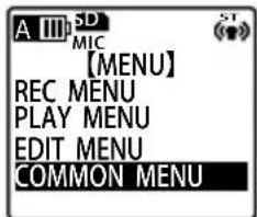 A III SD MIC 【MENU】 REC MENU PLAY MENU EDIT MENU COMMON MENU