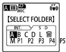 A III >D MIC 【SELECT FOLDER】 INT. S D A B C D L M P1 P2 P3 P4 P5