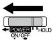 SANYO Xacti ICR-EH800D - ■ Turning on the power Slide the POWER/HOLD switch in the direction of the arrow. - 1