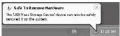 Safe To Remove Hardware The USB New Storage Device device can now be safely removed from the system.