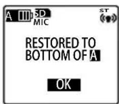 A III 5D MIC ST RESTORED TO BOTTOM OF A OK
