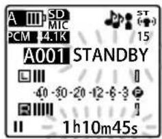 A III SD MIC PCM 4.1K A001 STANDBY -40 -30 -20 -12 -6 -3 1h10m45s