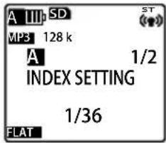 A LIII SD MP3 128 k A 1/2 INDEX SETTING 1/36 FLAT