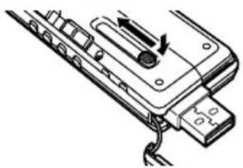SANYO Xacti ICR-EH800D - Slide the USB terminal slide switch in the direction of the arrow. - 1