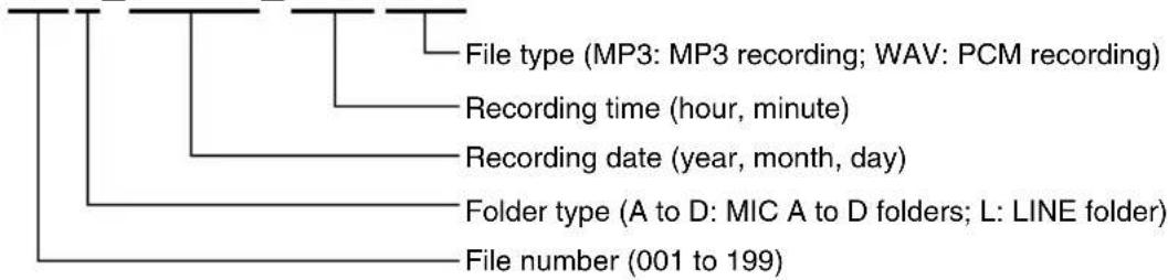 SANYO Xacti ICR-EH800D - Name of recorded file - 1