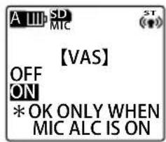 A LHP SD MTC ST OFF ON * OK ONLY WHEN MIC ALC IS ON