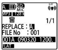 A III SD MIC MP3 128K 1/1 REPLACE : A FILE No : 001 001A 090320 1200. FLAT