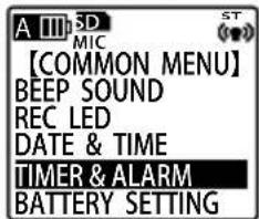 A III SD MIC 【COMMON MENU】 BEEP SOUND REC LED DATE & TIME TIMER & ALARM BATTERY SETTING