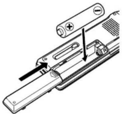 SANYO Xacti ICR-EH800D - Insert the AAA alkaline battery(supplied) or AAA eneloop battery(optional), and then close the battery compartment lid. - 1