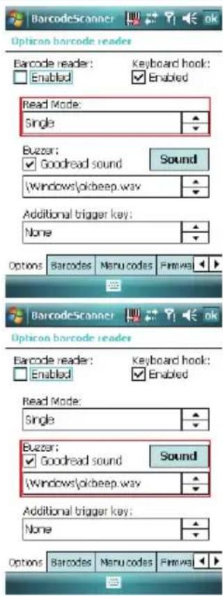 BarcodeScanner Option barcode reader Barcode reader: Enabled Keyboard hook: Enabled Read Mode: Single Buzzer: Goodread sound Sound (Windows\okbeep.wav Additional bigger key: None Options: Barcodes Menu codes Print/Win BarcodeScanner Option barcode reader Barcode reader: Enabled Keyboard hook: Enabled Read Mode: Single Buzzer: Goodread sound Sound (Windows\okbeep.wav Additional bigger key: None Options: Barcodes Menu codes Print/Win