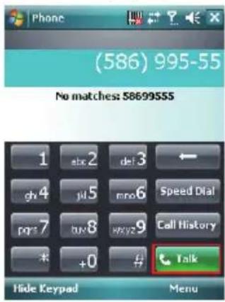 (586) 995-55 No matches: 58699555 1 abc2 del3 ← gh4 ju5 mno6 Speed Dial pqz7 tuw8 wxyz9 Call History * +0 # Talk Hide Keypad Menu