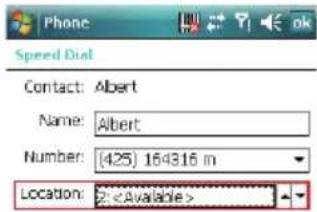 Phone Speed Dial Contact: Albert Name: Albert Number: (425) 164316 m Location: 2
