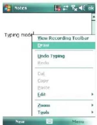 Typing model View Recording Toolbar Draw Undo Typing Redo Cut Copy Paste Edit Zoom Tgols New Menu